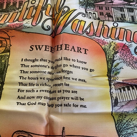 1950’s Fringed Satin Pillow Case “Beautiful Washington” - Picture 3 of 8